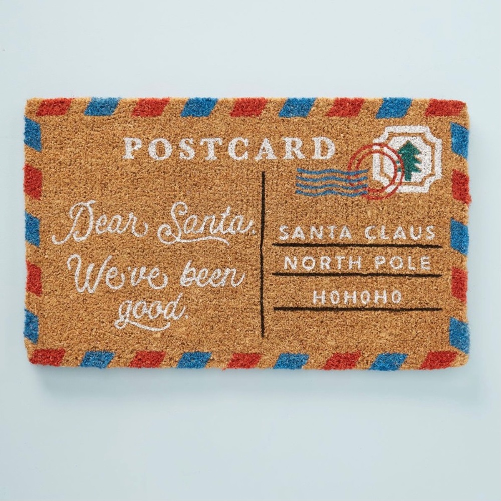 Anthropologie Dear Santa Postcard Doormat NWT